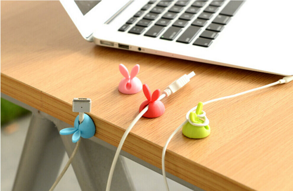 Lots of Cable Clip Desk Tidy Wire Drop Lead USB Charger Cord Holder Secure Table