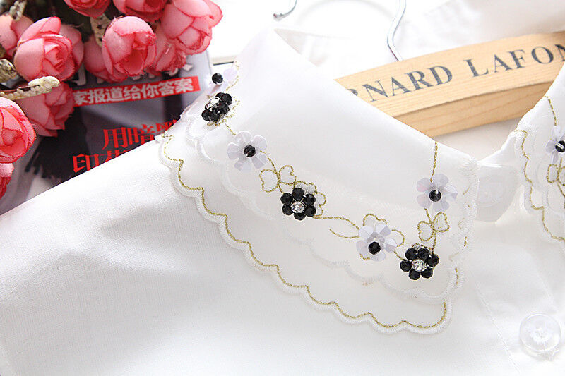Choker Necklace Unisex Women Peter Pan Detachable Lapel Shirt Fake False Collar