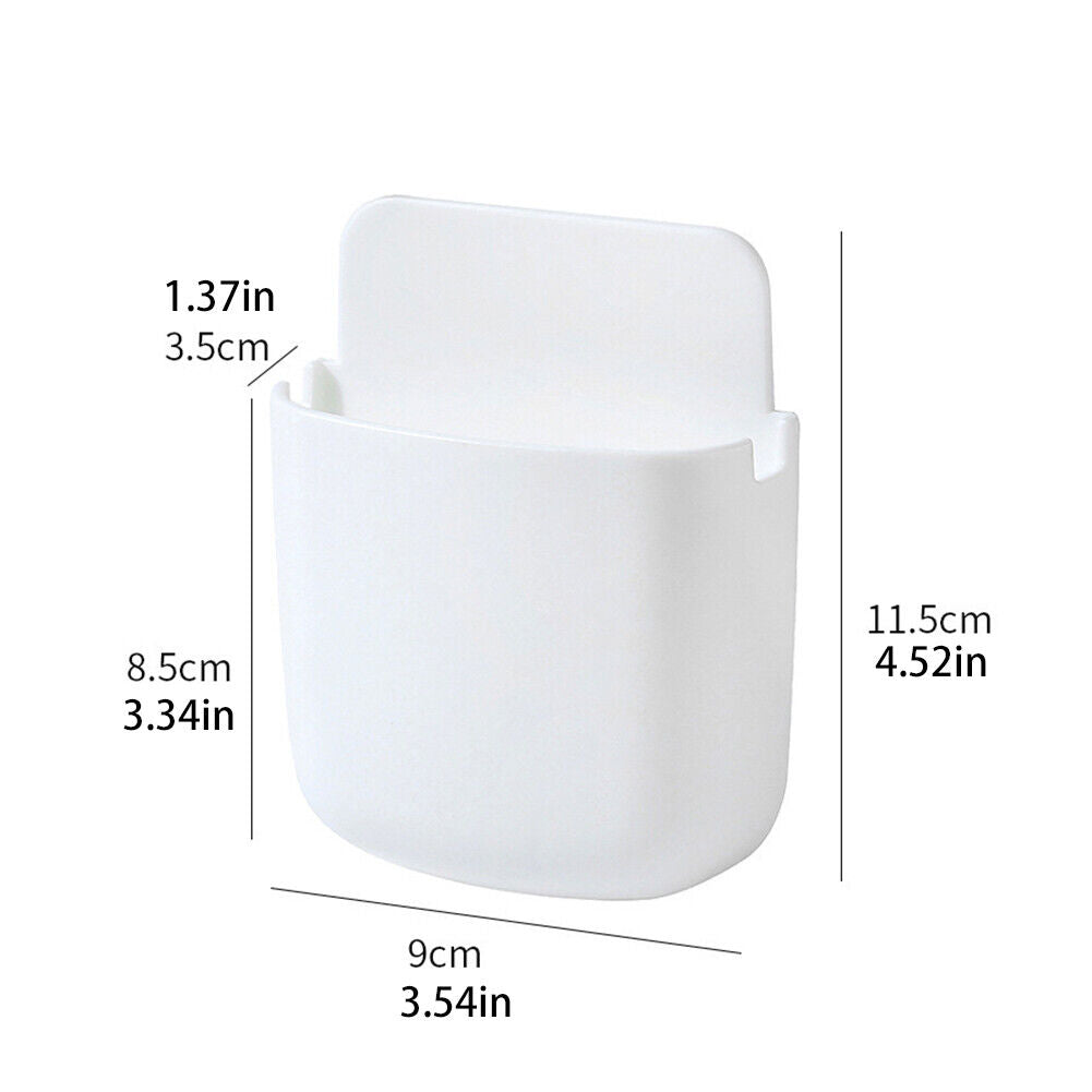 US 2~4Pc Adhesive Rack Hanging Box Remote Control Holder Phone Storage Organizer