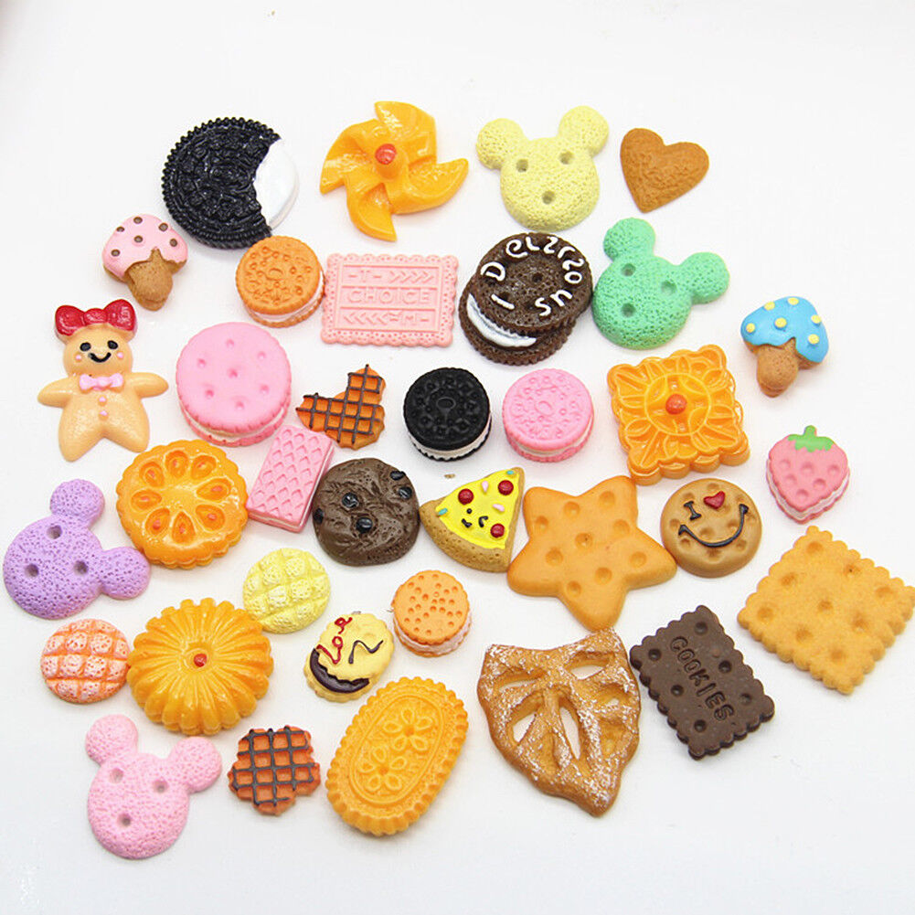 US 15~100 Pc Slime Bread Candy Unicorn Resin Flat Back Scrapbooking Charms DIY