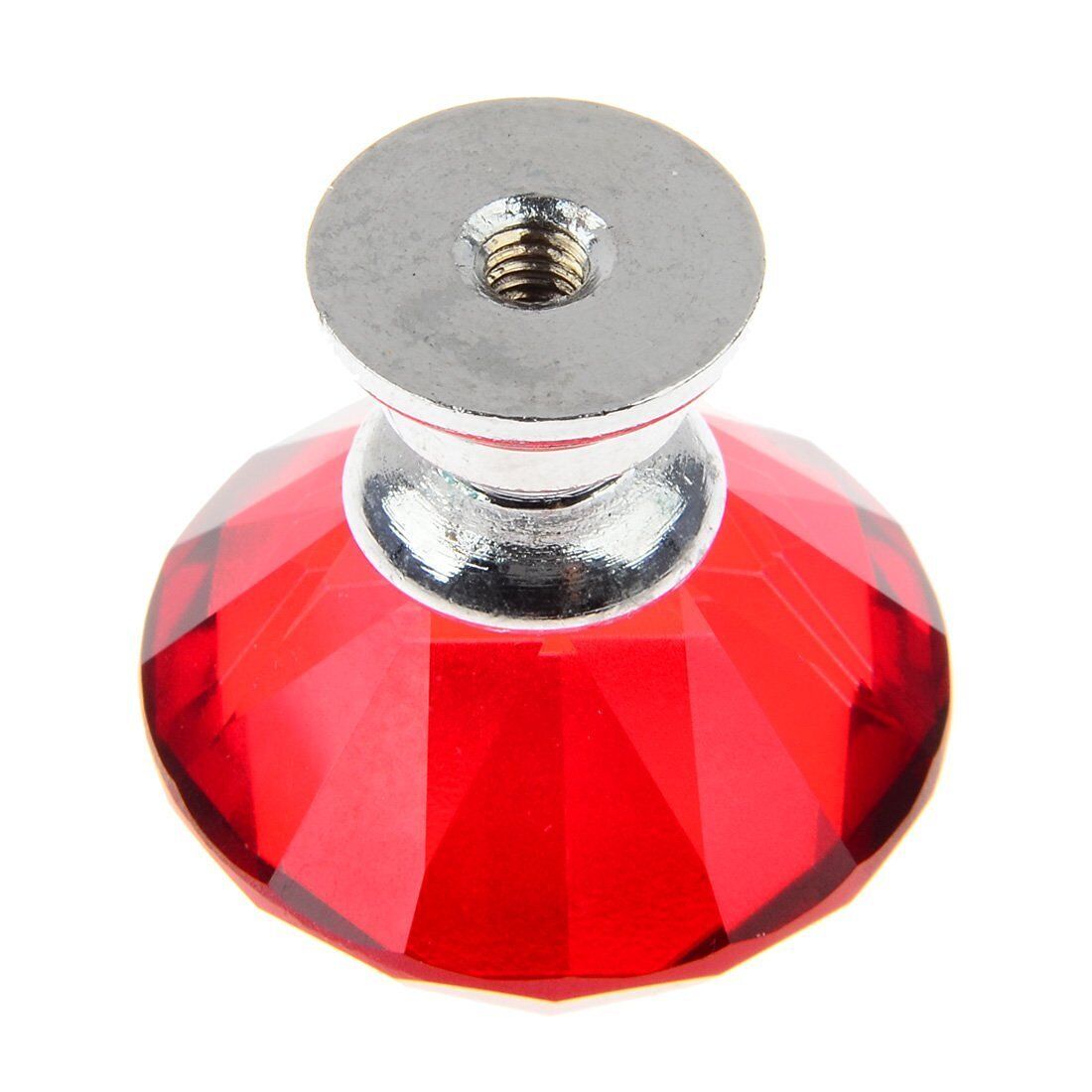 10Pcs Crystal Glass Cabinet Knob Diamond Shape 30mm Drawer Cupboard Handle Pull