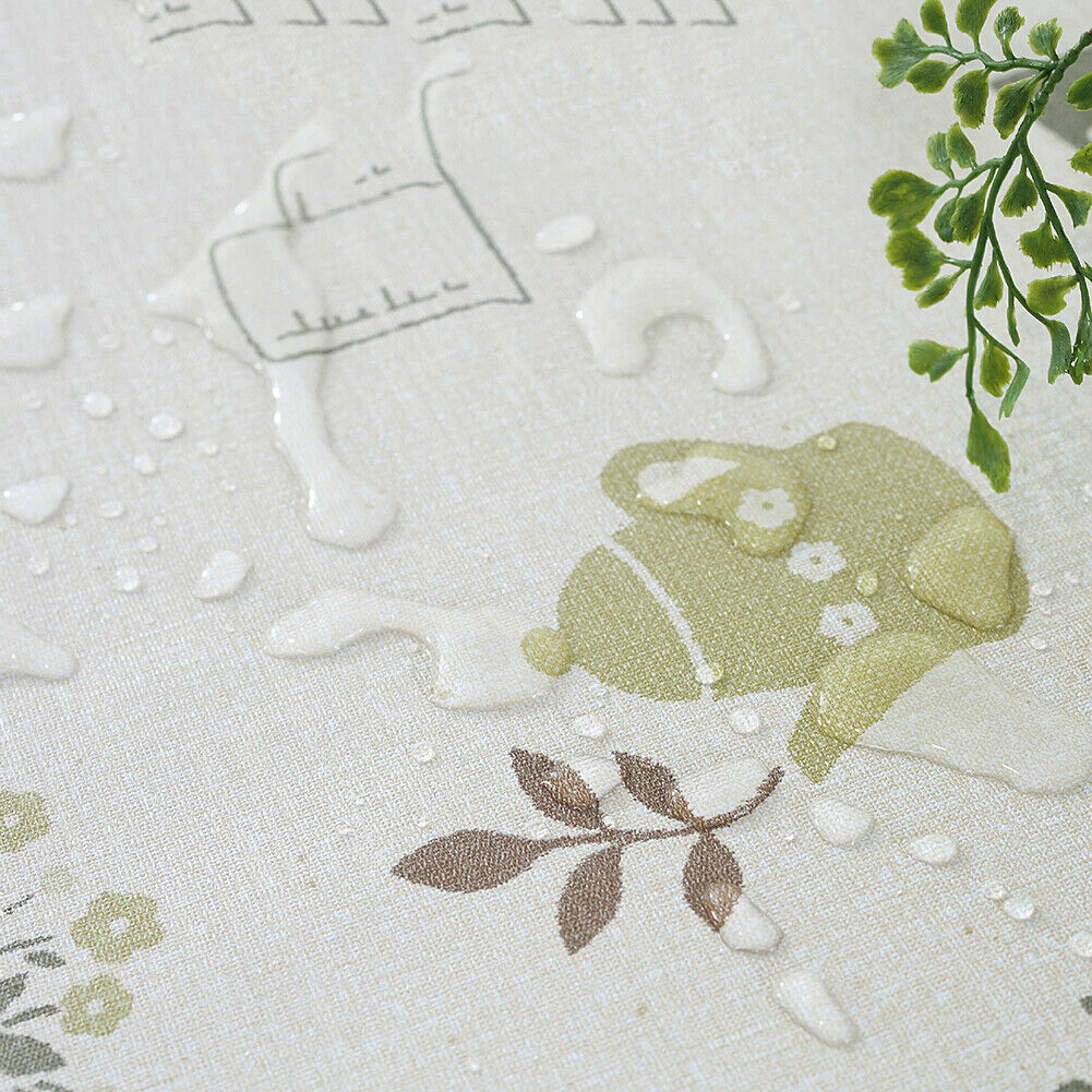 US Vinyl Square Table Cover Wipe Clean PVC Tablecloth Oil-Proof/Waterproof Stain