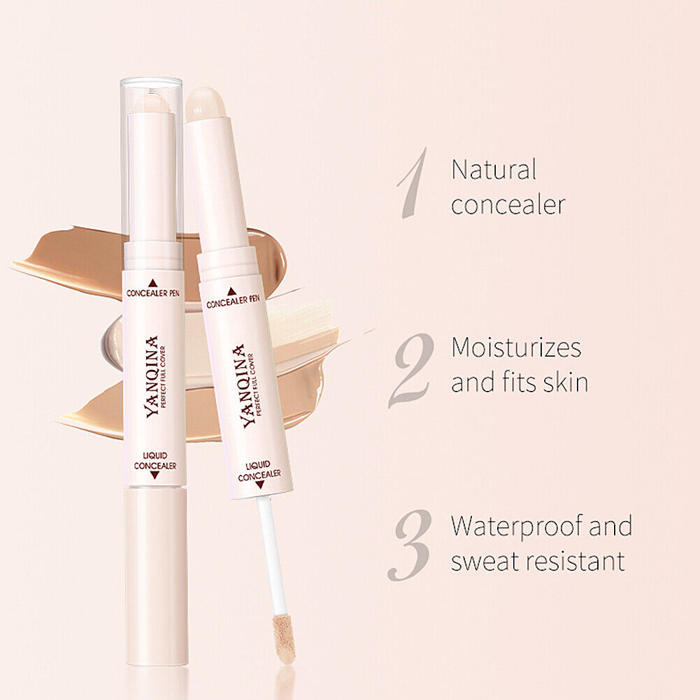 US 2-in-1 Dual Head Stick Liquid Concealer Hydrating Contouring Full Matte Cover