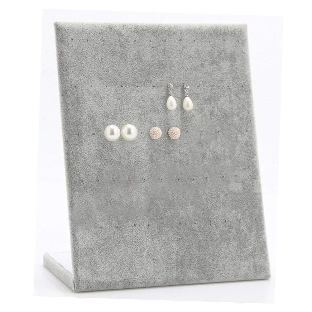 L-Shape Velvet Jewelry Frame Tray Earrings Board Display Counter Rack Organizer