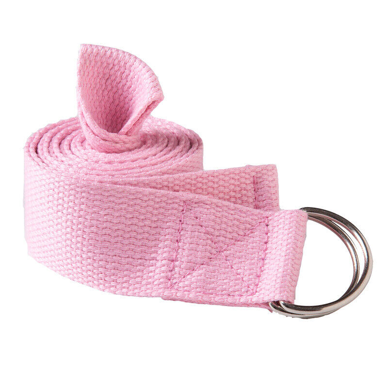 125 Inch/10.5 Feet/3.2M Fitness Exercise Yoga Strap Durable Cotton Metal D-Ring