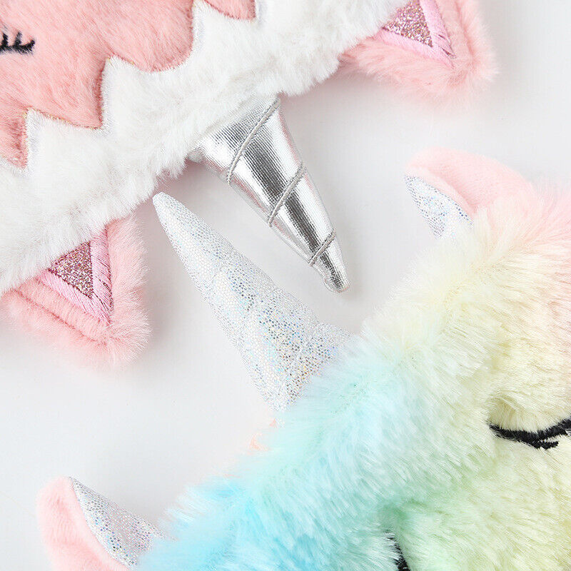 US Unicorn Animal Eye Mask Soft Plush Sleep Masks Sleeping Blindfold Traveling