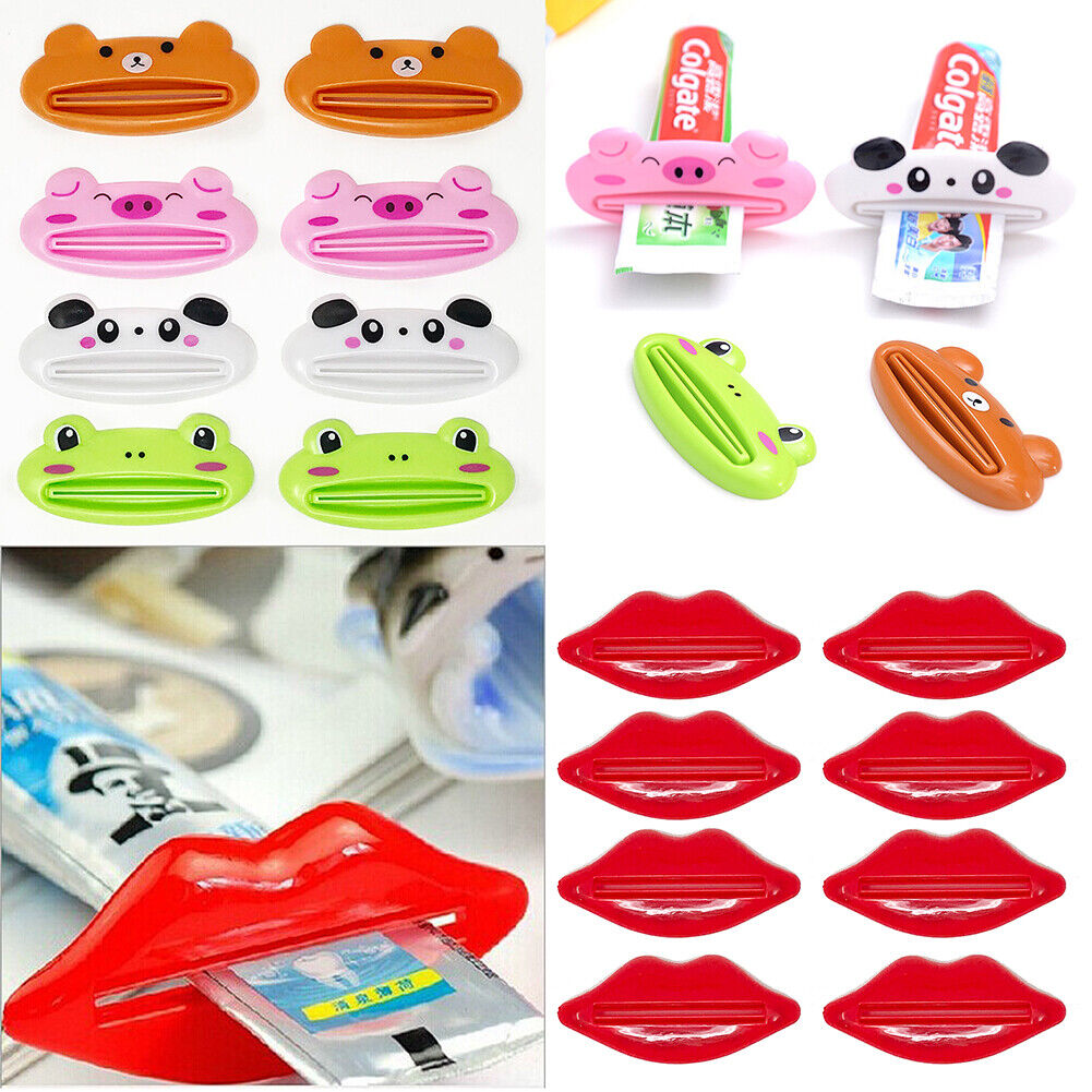 US 8 Pack Dispenser Squeeze Tube Squeezer Easy Toothpaste Animal Lip Roll