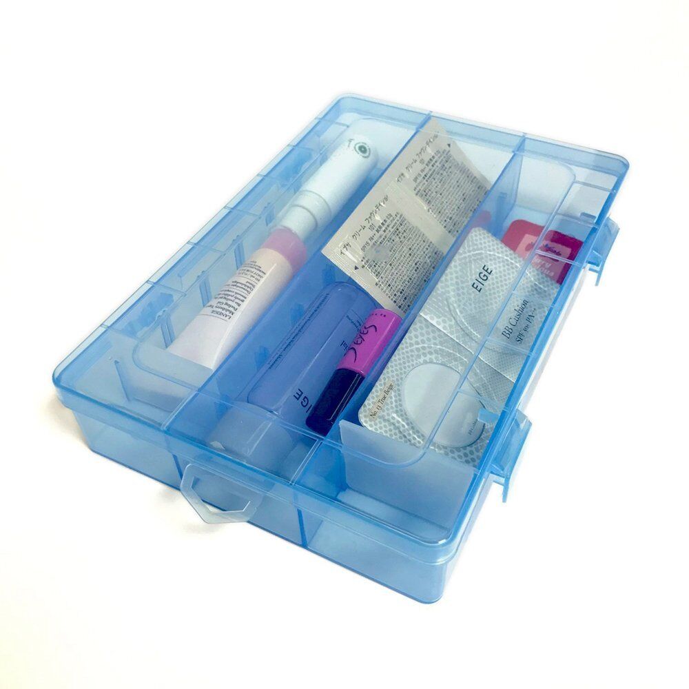 2 Pack 24 Grids Plastic Storage Box Jewelry Earring Tool Containers Organizer