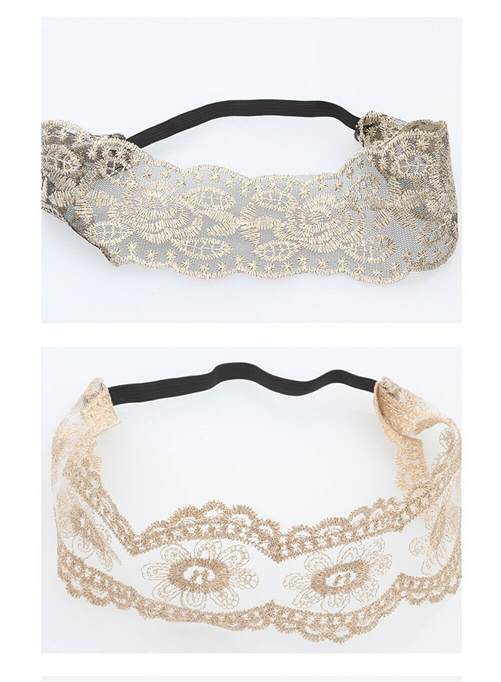 US 7~14Pcs Women Lace Headband Stretch Hairband Elegant Wide Headwrap Turban