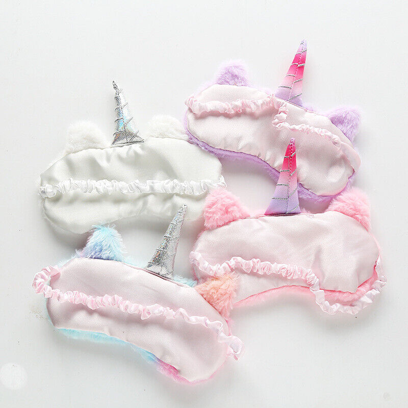 US Unicorn Animal Eye Mask Soft Plush Sleep Masks Sleeping Blindfold Traveling