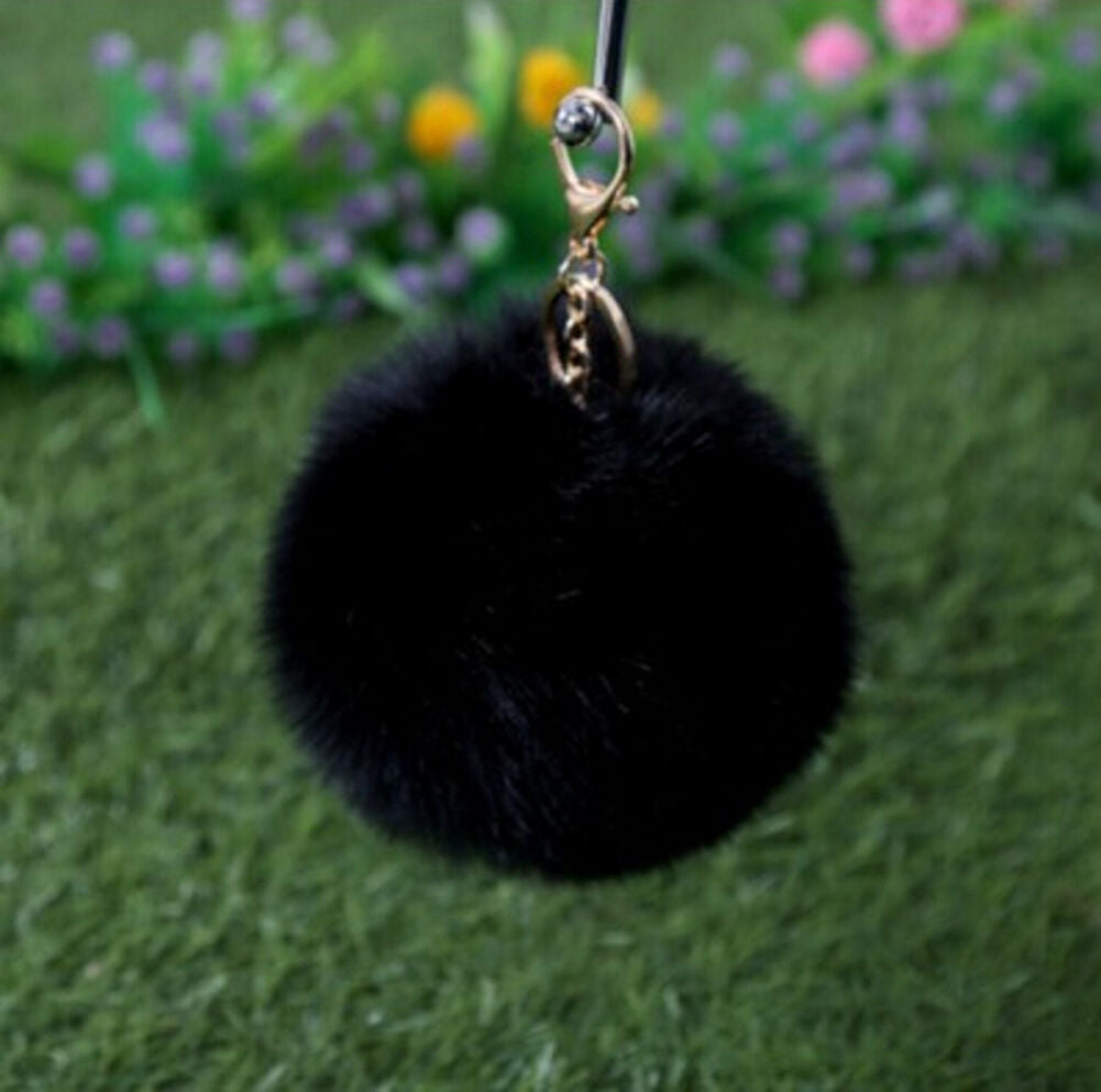 Rabbit Fur Ball/Rabbit Ear PomPom Cell Phone Car Pendant Handbag Key Chain Ring