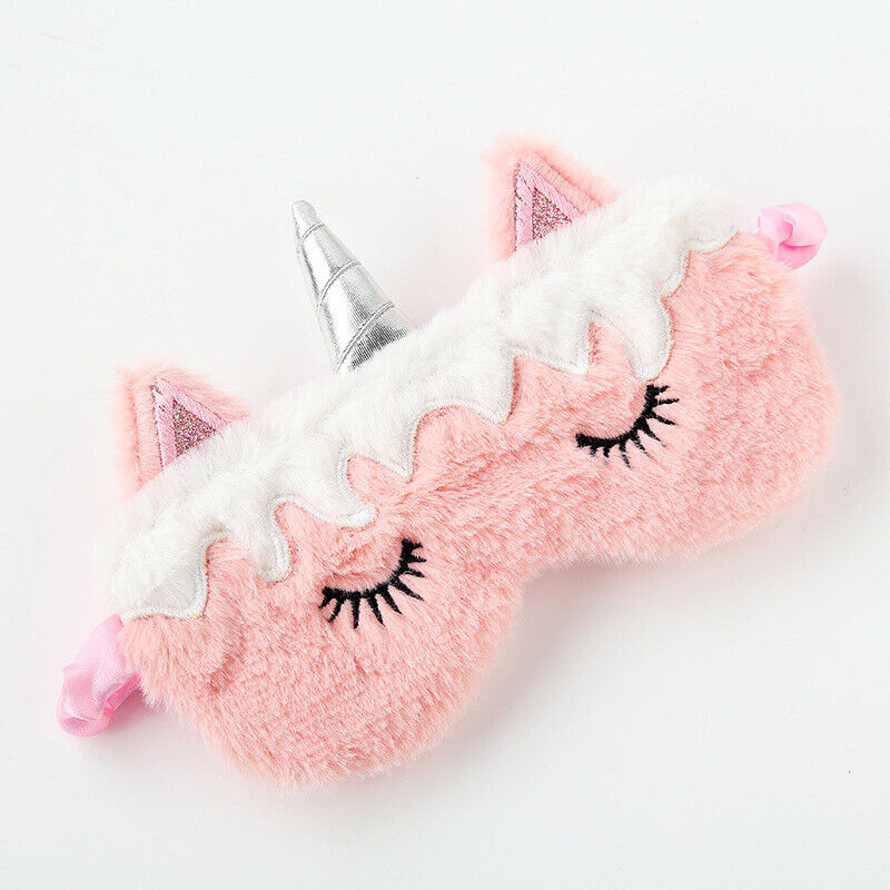 US Unicorn Animal Eye Mask Soft Plush Sleep Masks Sleeping Blindfold Traveling