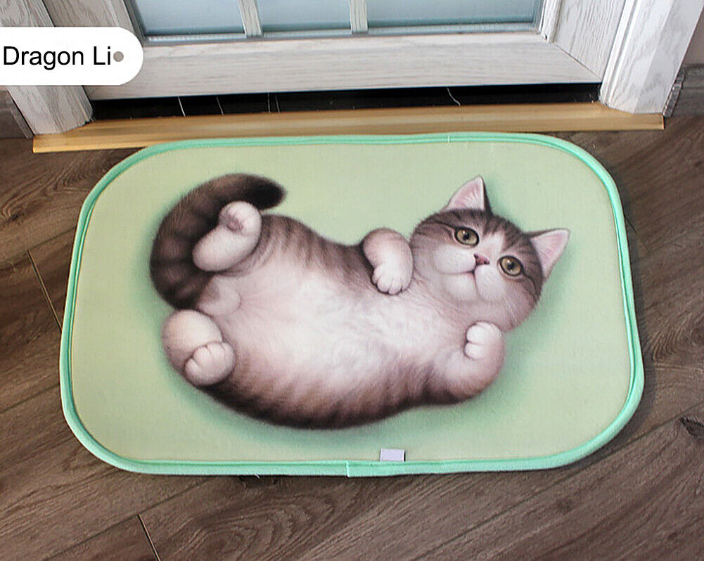 US Cat Dog Non-Slip 3D Doormat Kitchen Bathmat Bedrooms Patio Stair Carpet Mat