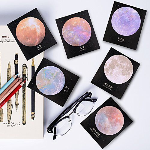 180 Sheet/6 Pads Planet Sticky Notes Self-Adhesive Notes Notepads Posted Writing