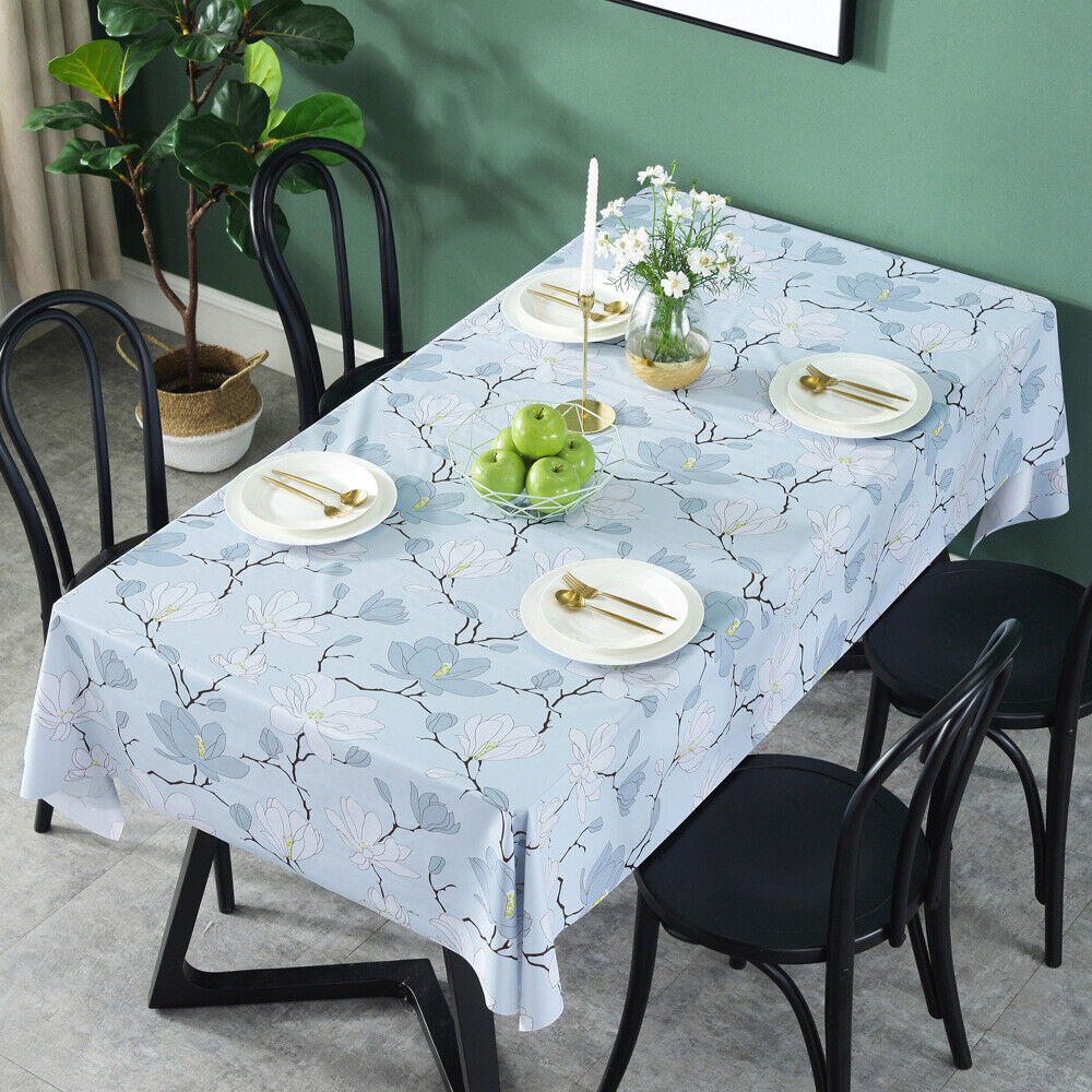 US Vinyl Square Table Cover Wipe Clean PVC Tablecloth Oil-Proof/Waterproof Stain