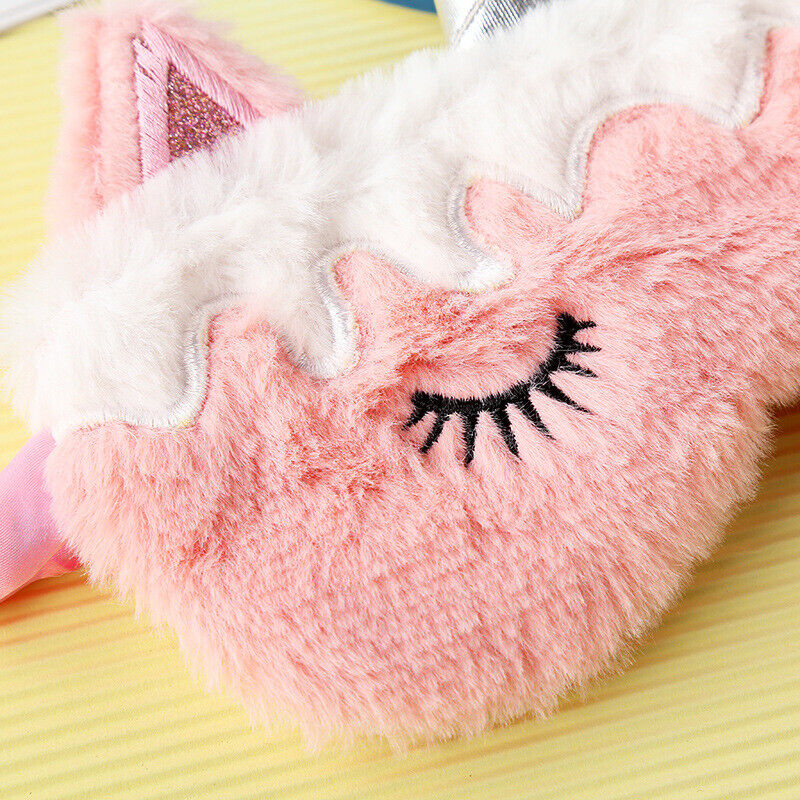 US Unicorn Animal Eye Mask Soft Plush Sleep Masks Sleeping Blindfold Traveling