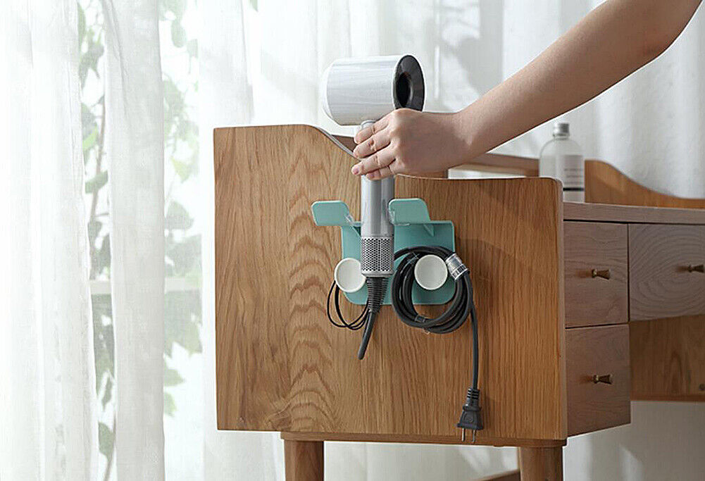 Hair Dryer Holder Self-Adhesive Hanging Rack Organizer Hook Spiral Caddy Bracket