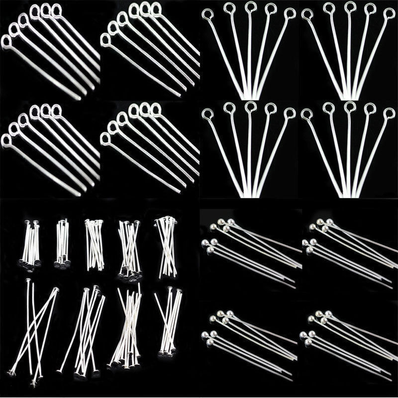 100-200 Pack 15-35mm Gold Silver Plated Ball Head Eye Pins Jewelry Finding DIY