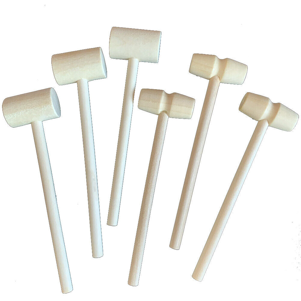 US 20 Pack Mini Wooden Hammer Mallet Pounding Toy Beating Gavel Toys Boys Girls