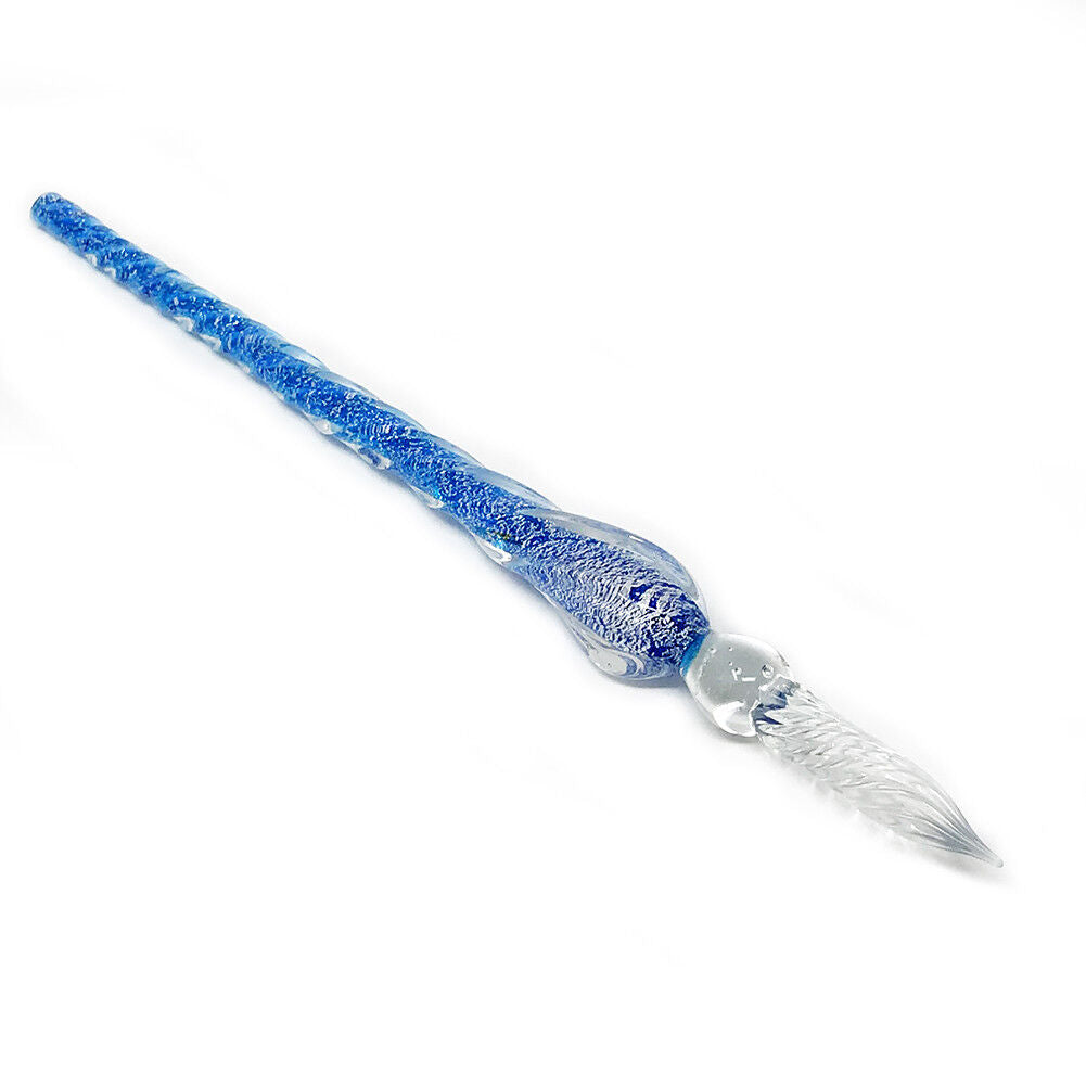 US 3D Glass Signature Pen Nib Elegant Crystal Dip Sign Pen w/ Box Gift Holiday