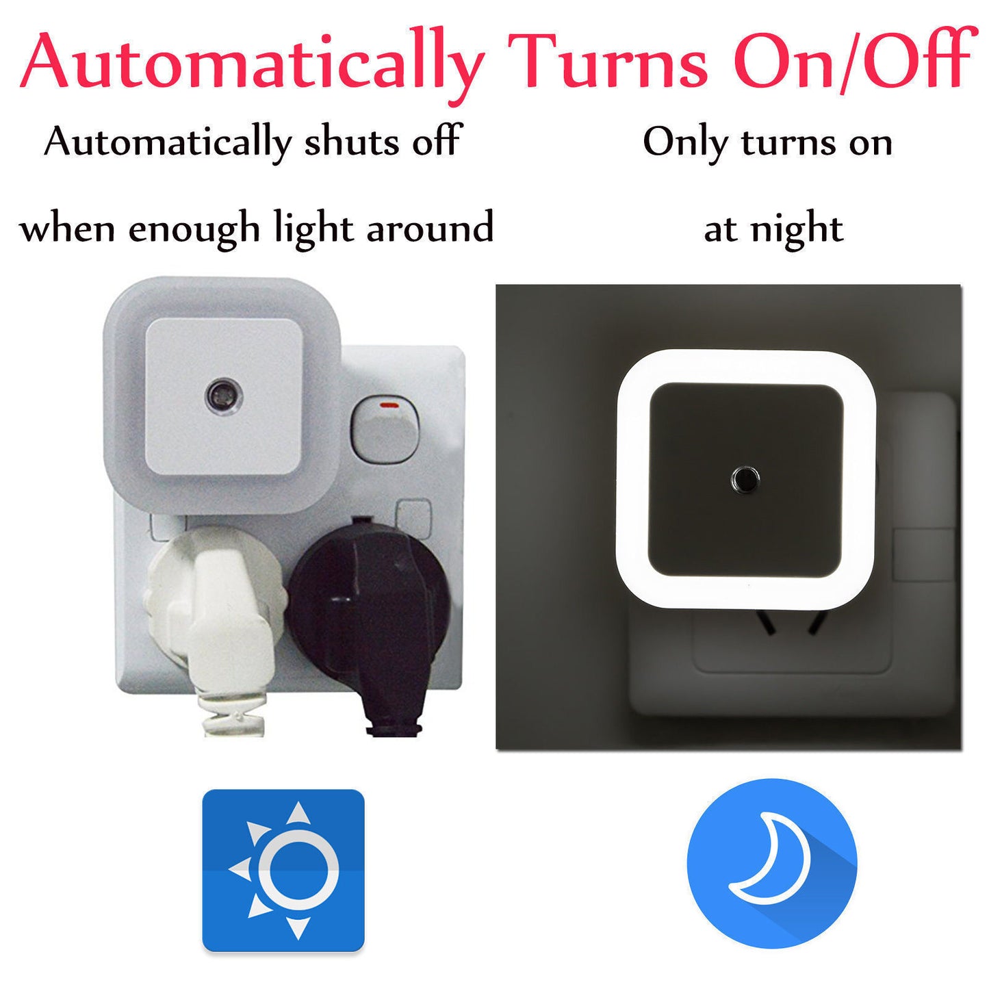 4~8 PCS Auto LED Light Induction Sensor Control Bedside Night Light In Wall Lamp
