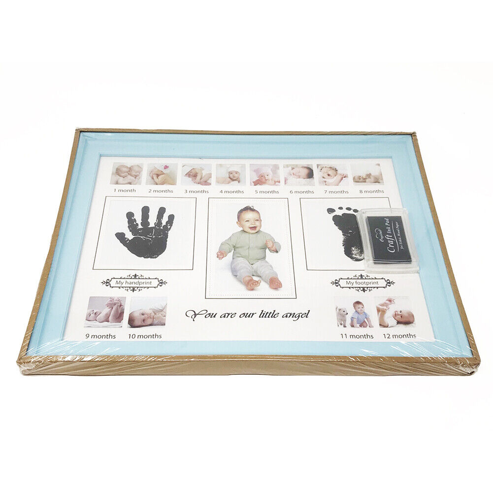 US Baby Photo Handprint Footprint Milestone Moments First Year Keepsake Frame