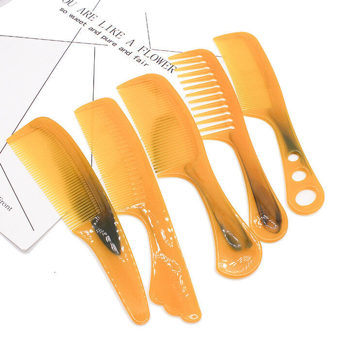 3~5 Pack Massage Tendon Comb Natural Amber Ox Horn Portable Hair Beard US Seller