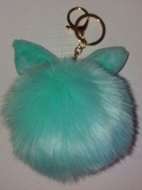 Rabbit Fur Ball/Rabbit Ear PomPom Cell Phone Car Pendant Handbag Key Chain Ring