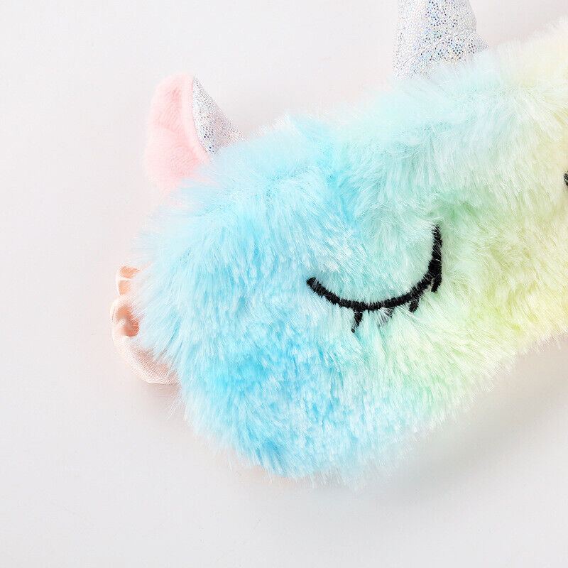 US Unicorn Animal Eye Mask Soft Plush Sleep Masks Sleeping Blindfold Traveling