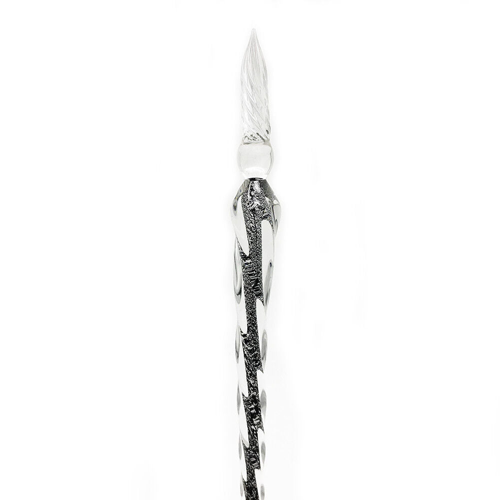 US 3D Glass Signature Pen Nib Elegant Crystal Dip Sign Pen w/ Box Gift Holiday