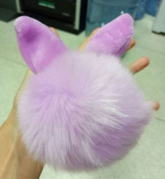 Rabbit Fur Ball/Rabbit Ear PomPom Cell Phone Car Pendant Handbag Key Chain Ring
