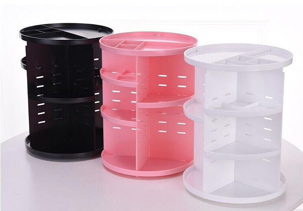 360 Degree Rotating Cosmetic Makeup Organizer Storage Box Lipstick Shelf Display
