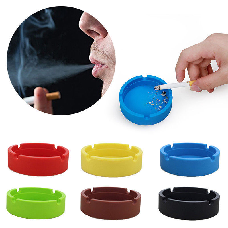 6 Pcs Ashtray Silicone Cigarette Smoking Bedroom Smoke Bin Cigarette Pipe Holder