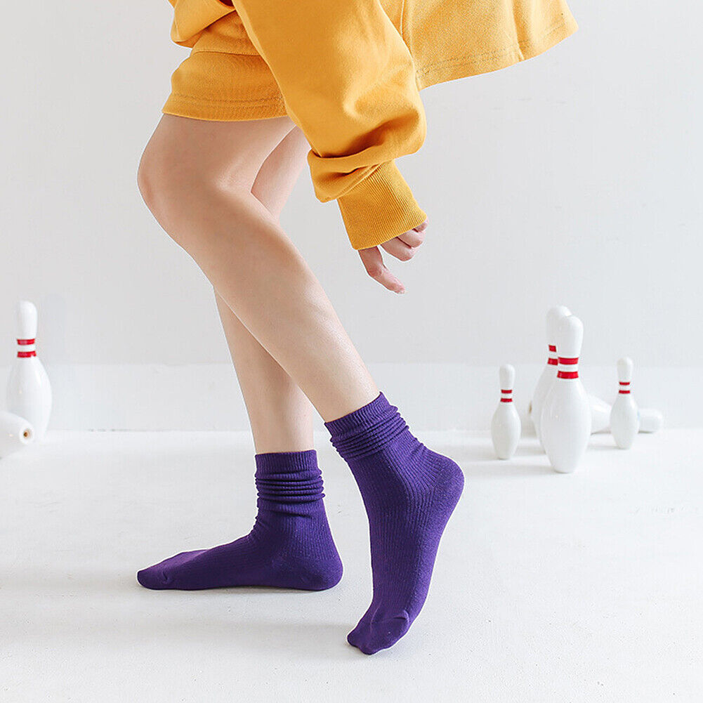 US 7 Pairs Novelty Women Assorted Breathable Cute Korea Casual Cotton Crew Socks