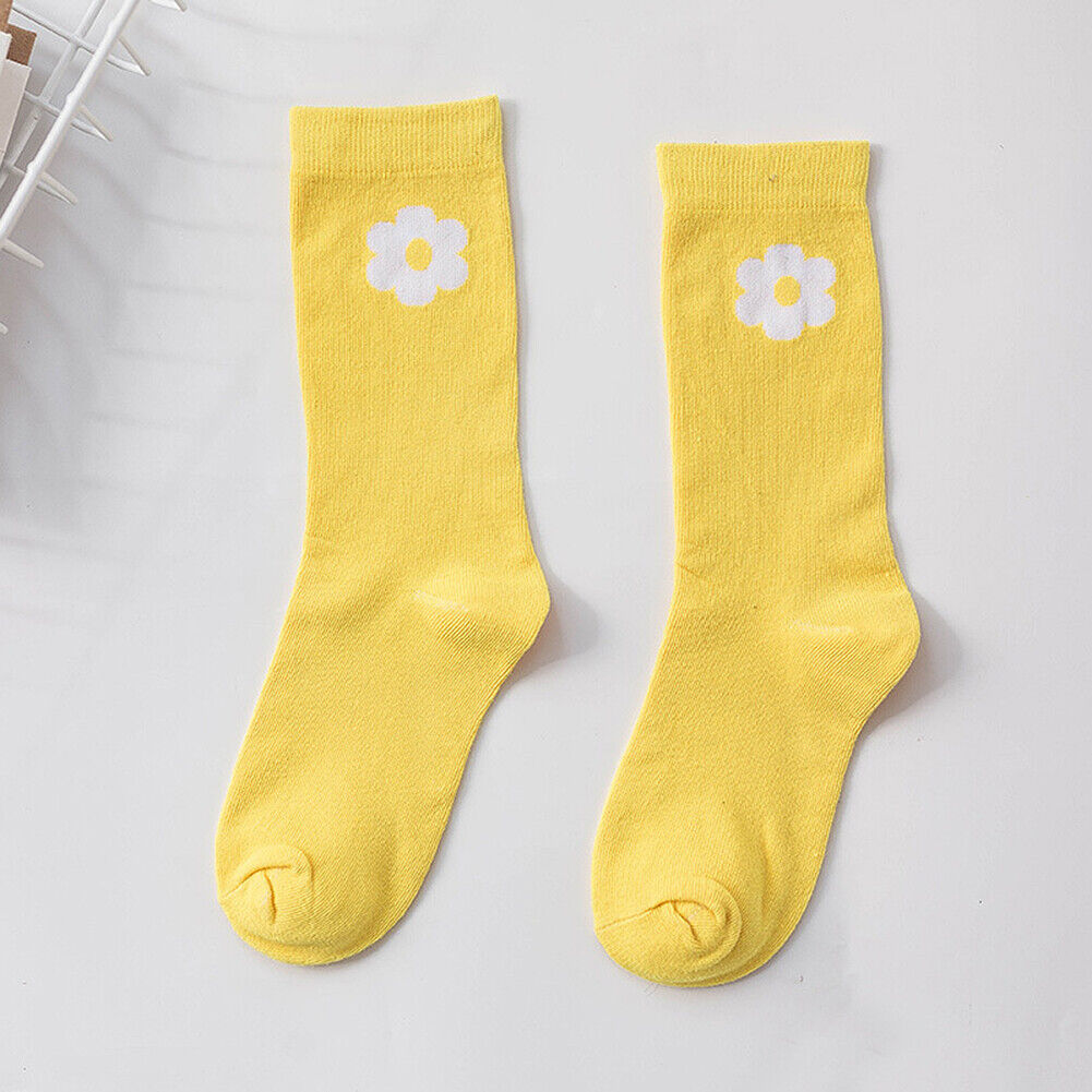 US 7 Pairs Novelty Women Assorted Breathable Cute Korea Casual Cotton Crew Socks