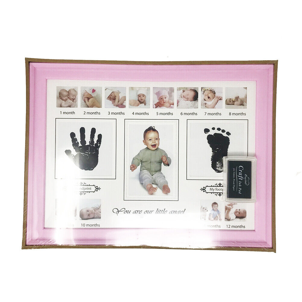 US Baby Photo Handprint Footprint Milestone Moments First Year Keepsake Frame