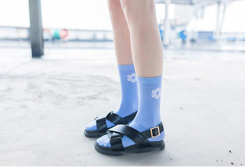 US 7 Pairs Novelty Women Assorted Breathable Cute Korea Casual Cotton Crew Socks