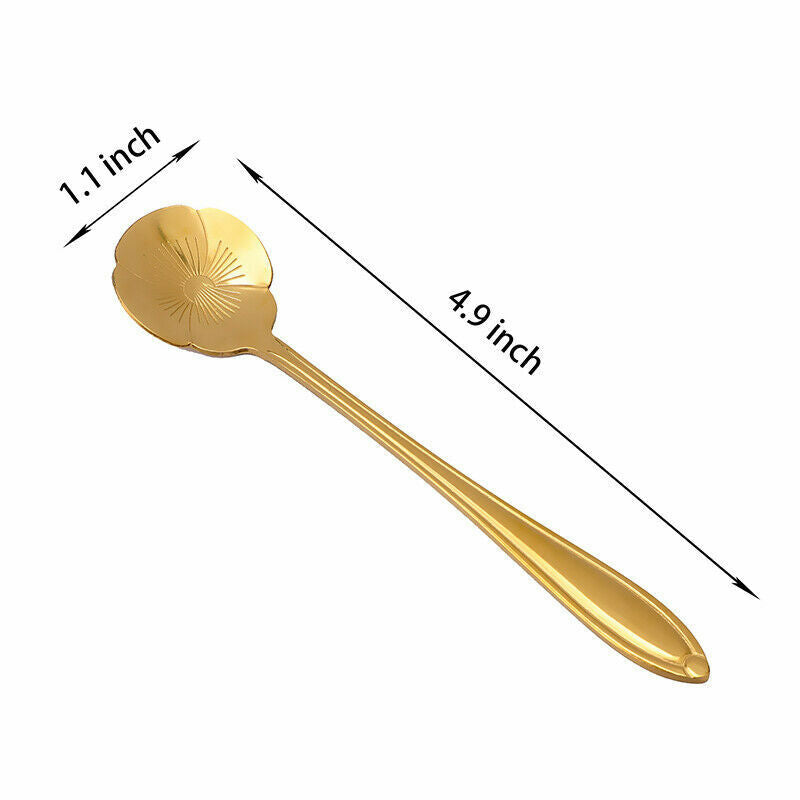 8 Pack Magik Floral Stainless Steel Tableware Creative Flower Coffee Spoon Set