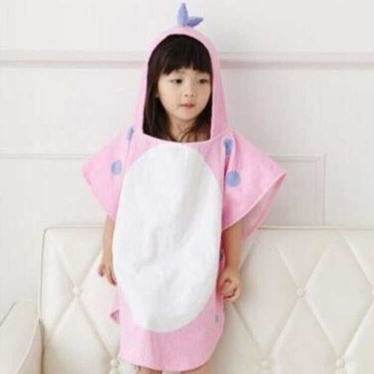 US Capped Hooded Baby Kids Dinosaur Bath Towel Wrap Toddler Bathrobe Cloak Cape