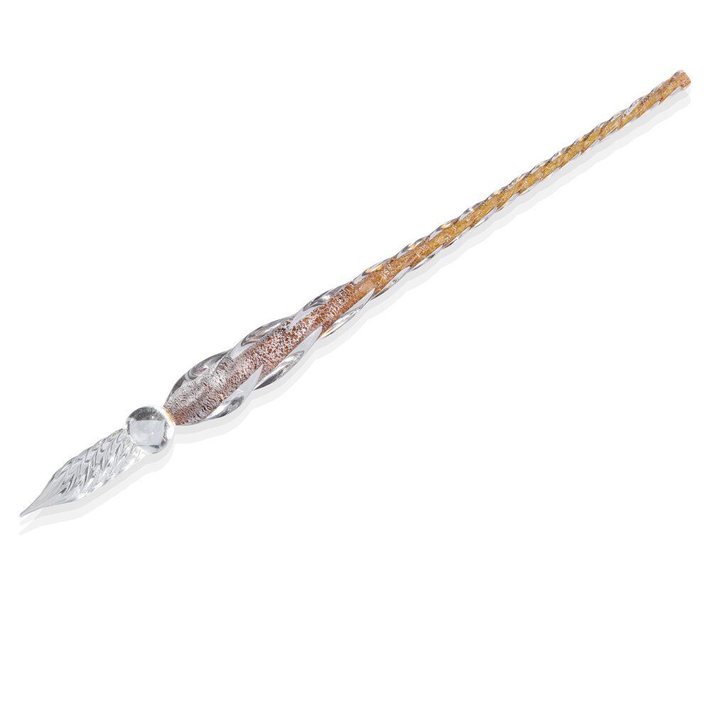 US 3D Glass Signature Pen Nib Elegant Crystal Dip Sign Pen w/ Box Gift Holiday
