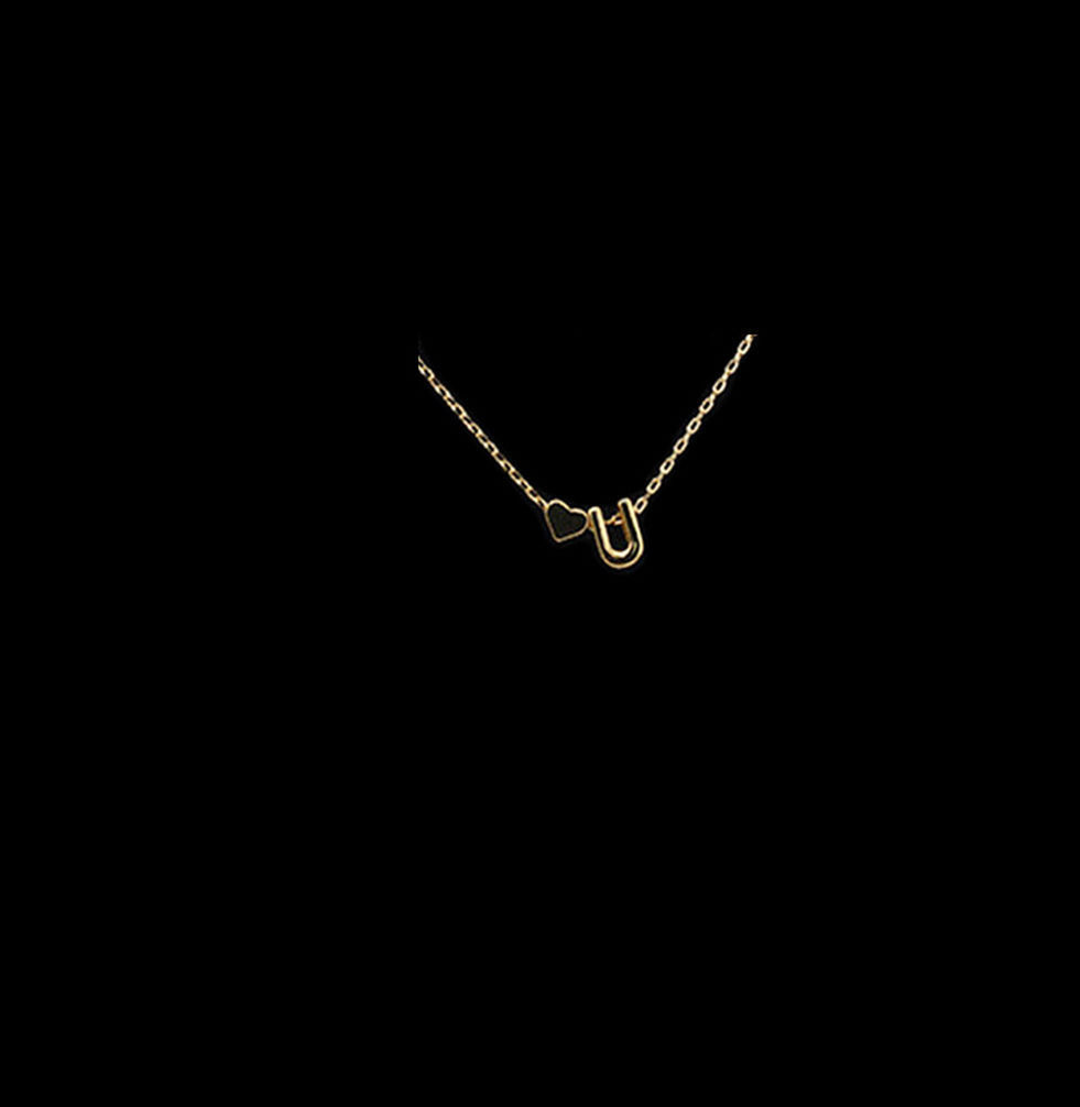 US Charm Heart Letter Initial A-Z Alphabet Pendant Chain Necklace Christmas Gift