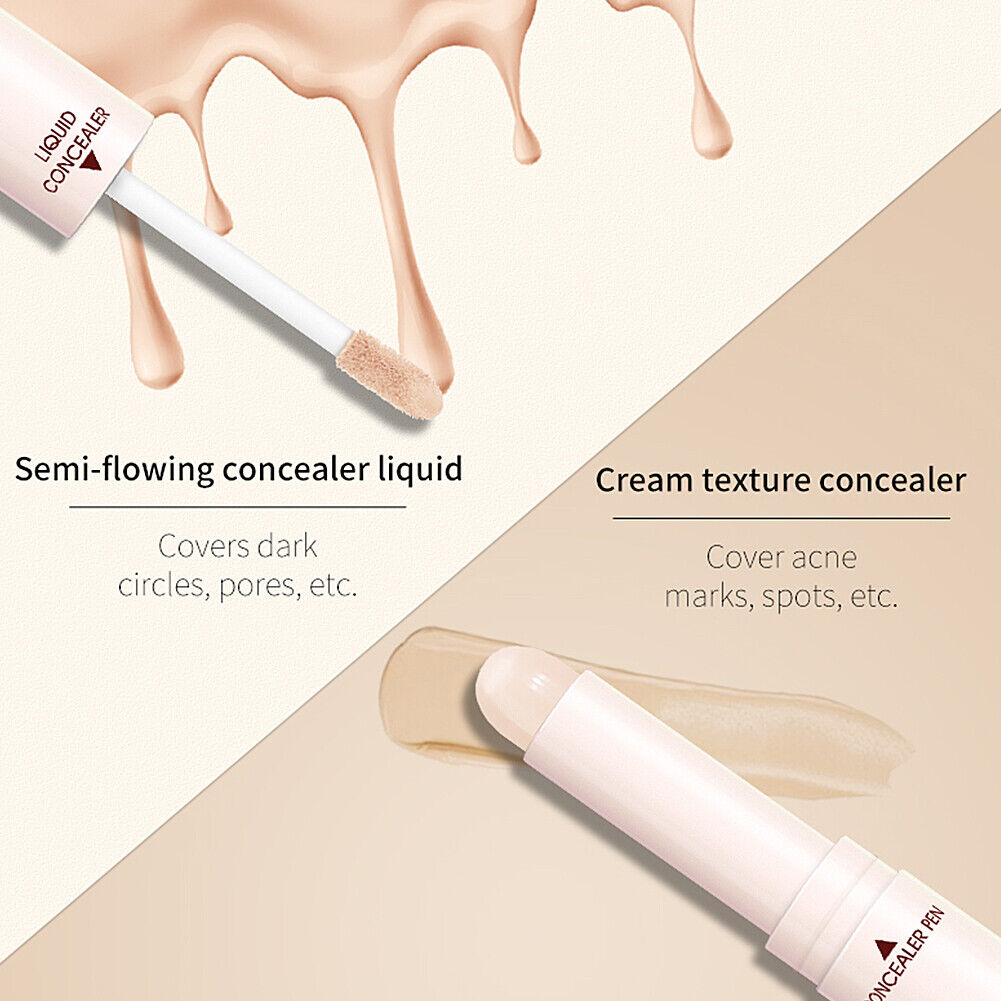 US 2-in-1 Dual Head Stick Liquid Concealer Hydrating Contouring Full Matte Cover