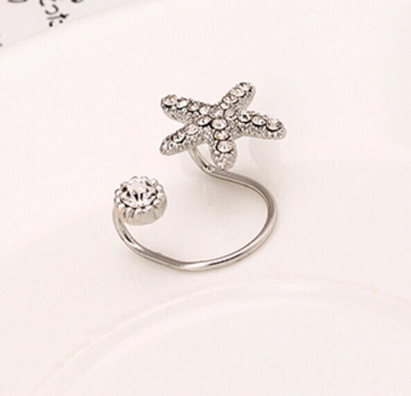 2X Magik Rhinestone EarStud Crystal Ear Cuff Wrap Clip On Non-piercing Earrings