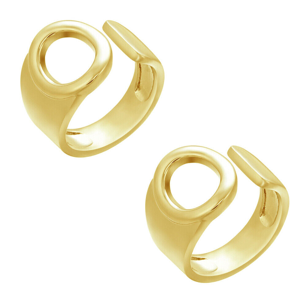 US Alphabet Letter A to Z Resizable Knuckle Ring Initial Gold Silver Letter Ring