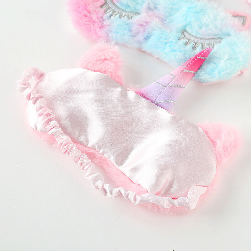 US Unicorn Animal Eye Mask Soft Plush Sleep Masks Sleeping Blindfold Traveling