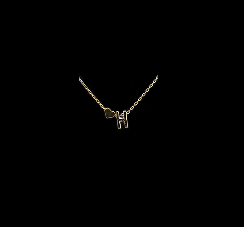 US Charm Heart Letter Initial A-Z Alphabet Pendant Chain Necklace Christmas Gift