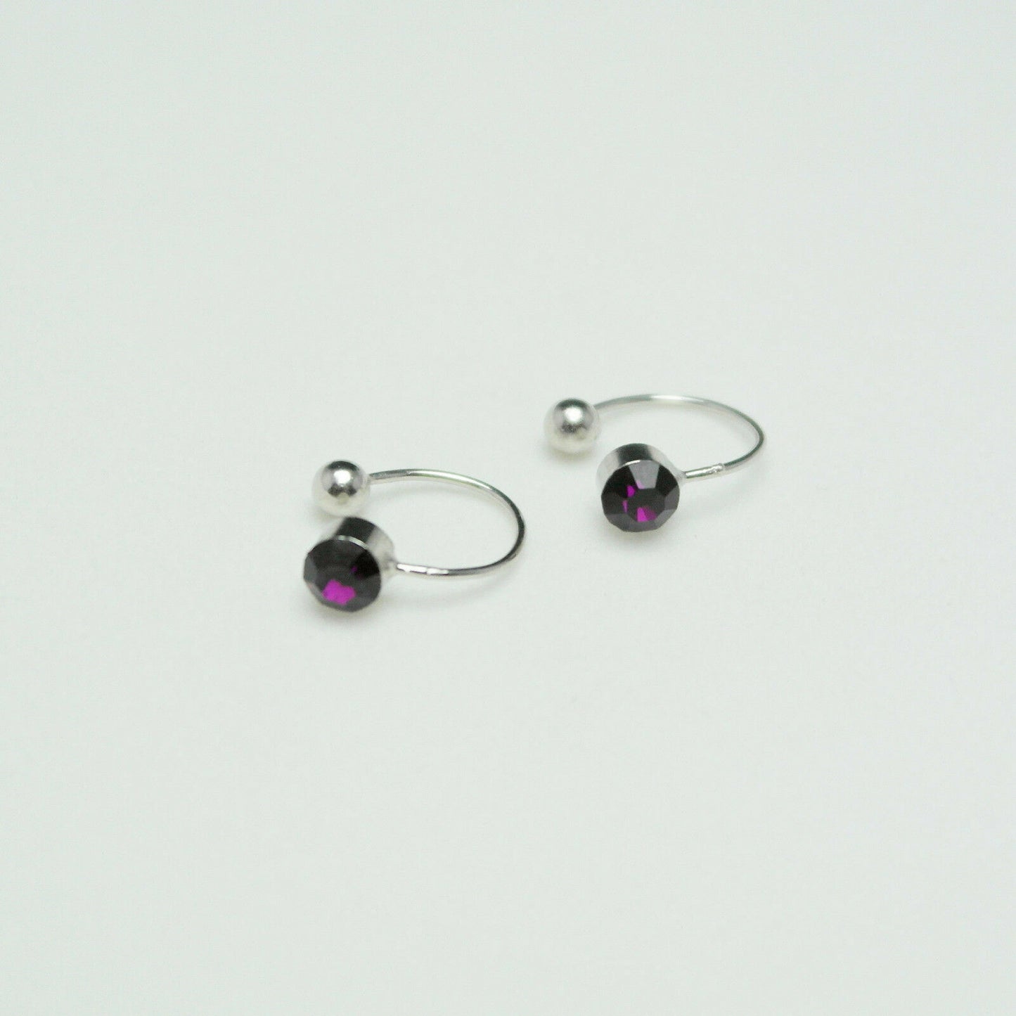 US 2Pcs Crystal Ear Cuff U Shape Wrap Earrings Non Piercing Rhinestone Clip-on