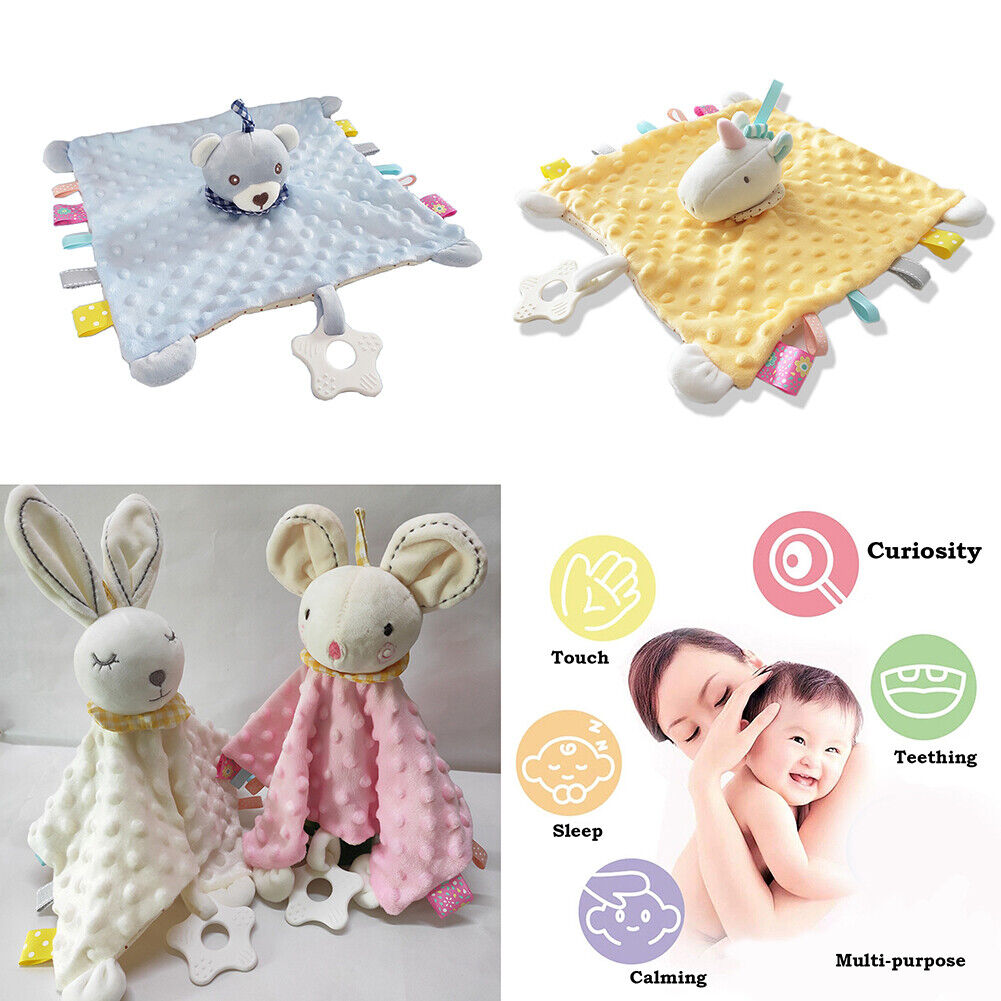 US 5-in-1 Security Blanket Fineborn Baby Infant Nursery Cuddleplush Toy Teether