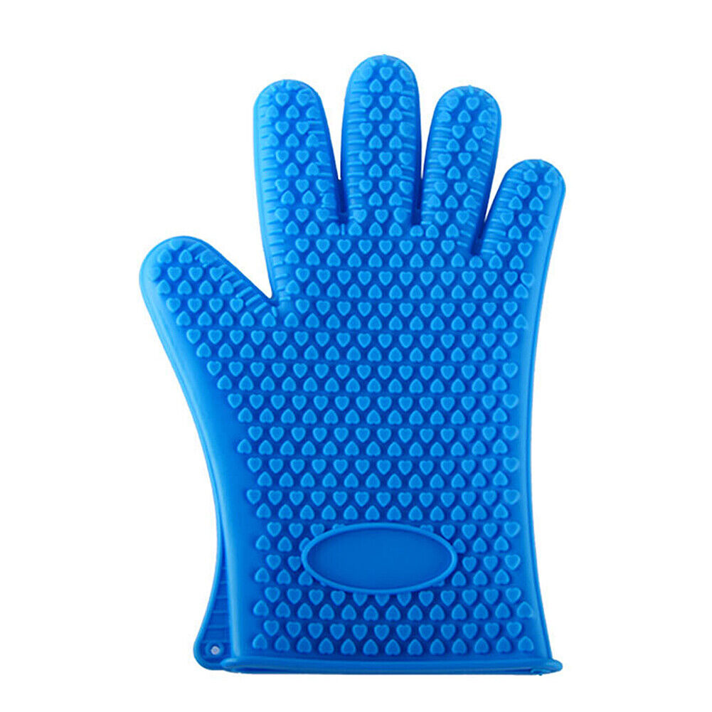 US Silicone BBQ Heat Resistant Gloves Grill Pot Holder Cooking Grip Oven Mitts