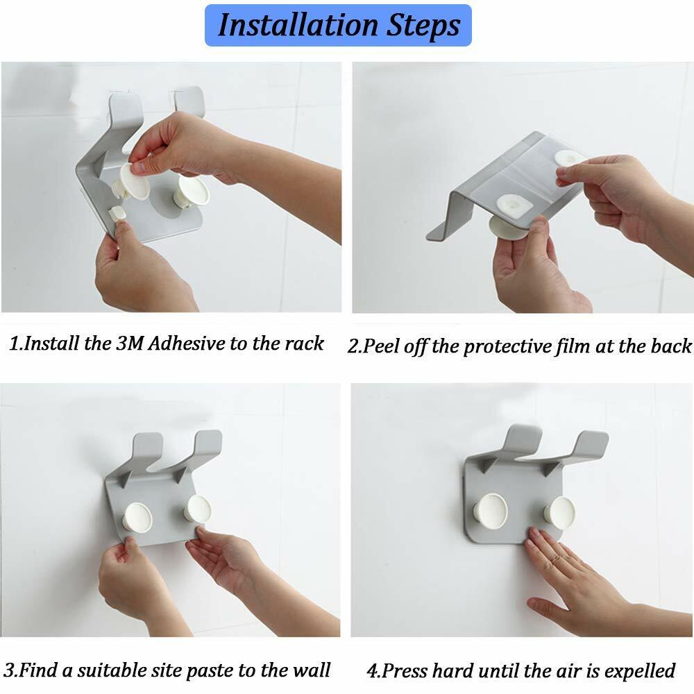 Hair Dryer Holder Self-Adhesive Hanging Rack Organizer Hook Spiral Caddy Bracket
